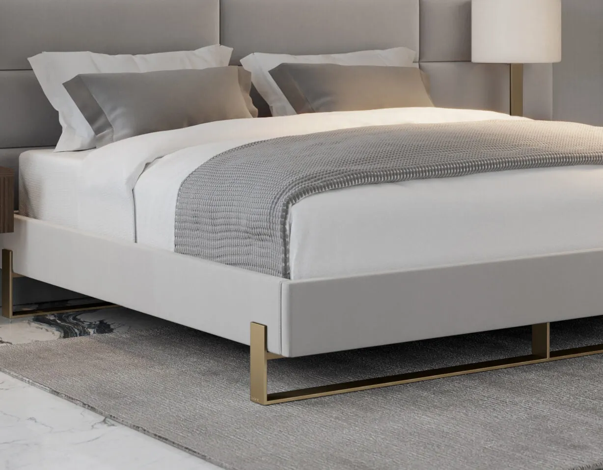 Vant Elevated Platform Bed Burnished Brass - King Size