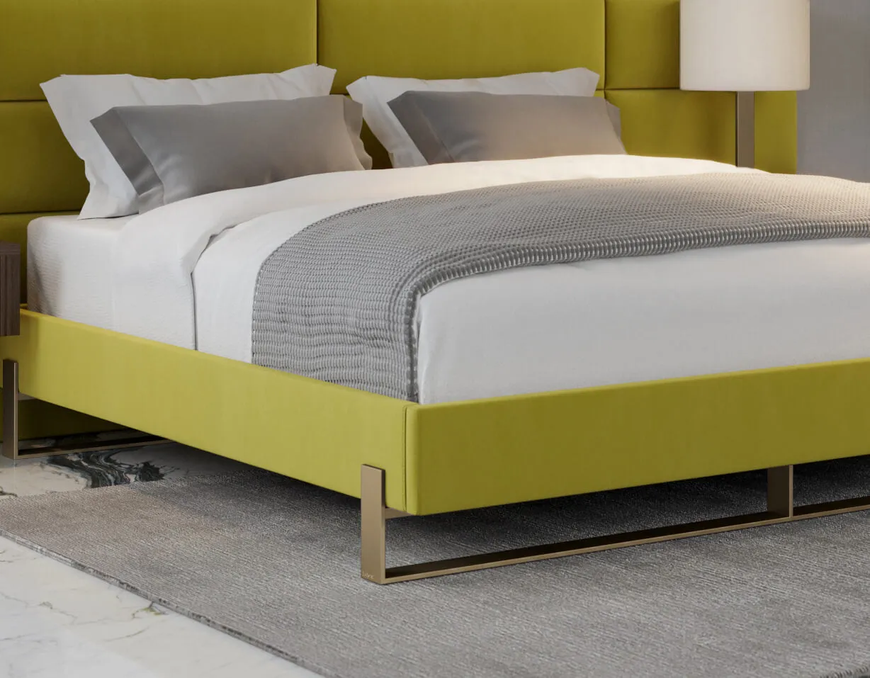 Vant Elevated Platform Bed Burnished Brass - King Size