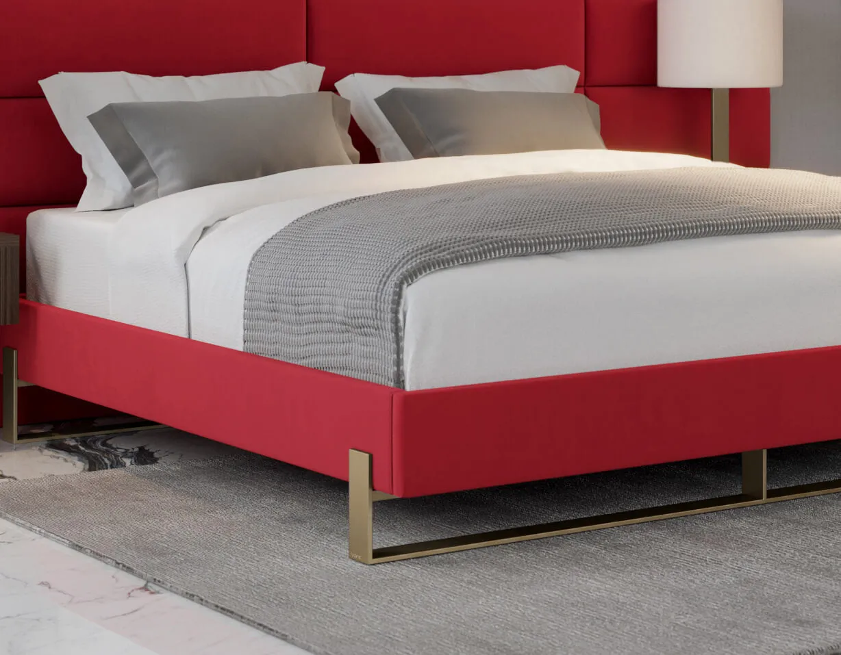 Vant Elevated Platform Bed Burnished Brass - Queen Size