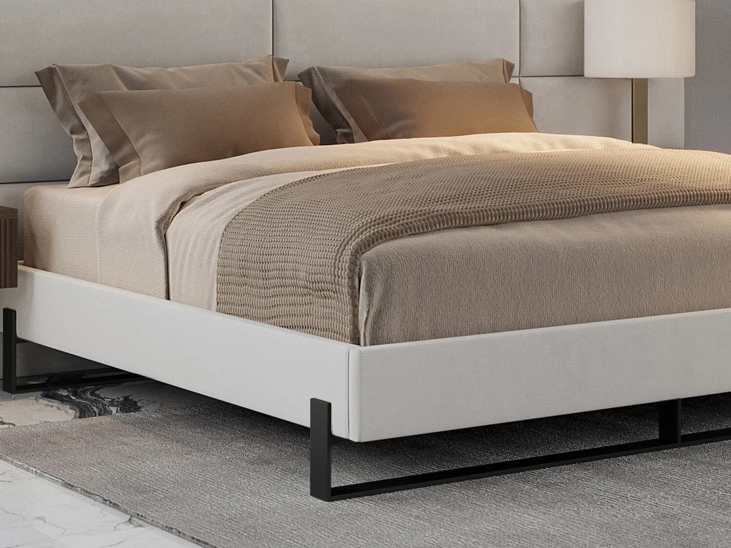 Vant Elevated Platform Bed Matte Black - California King Size