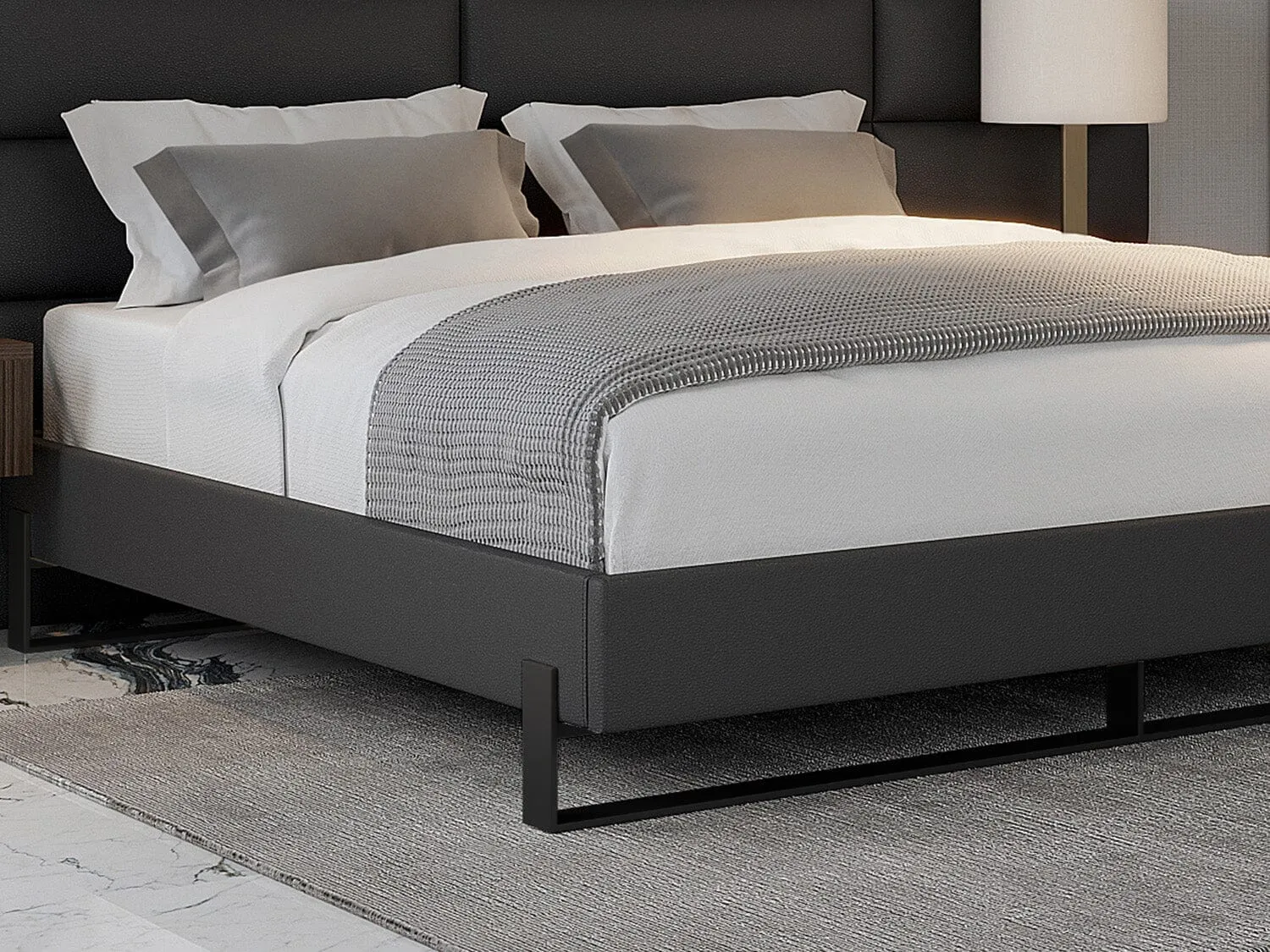 Vant Elevated Platform Bed Matte Black - California King Size