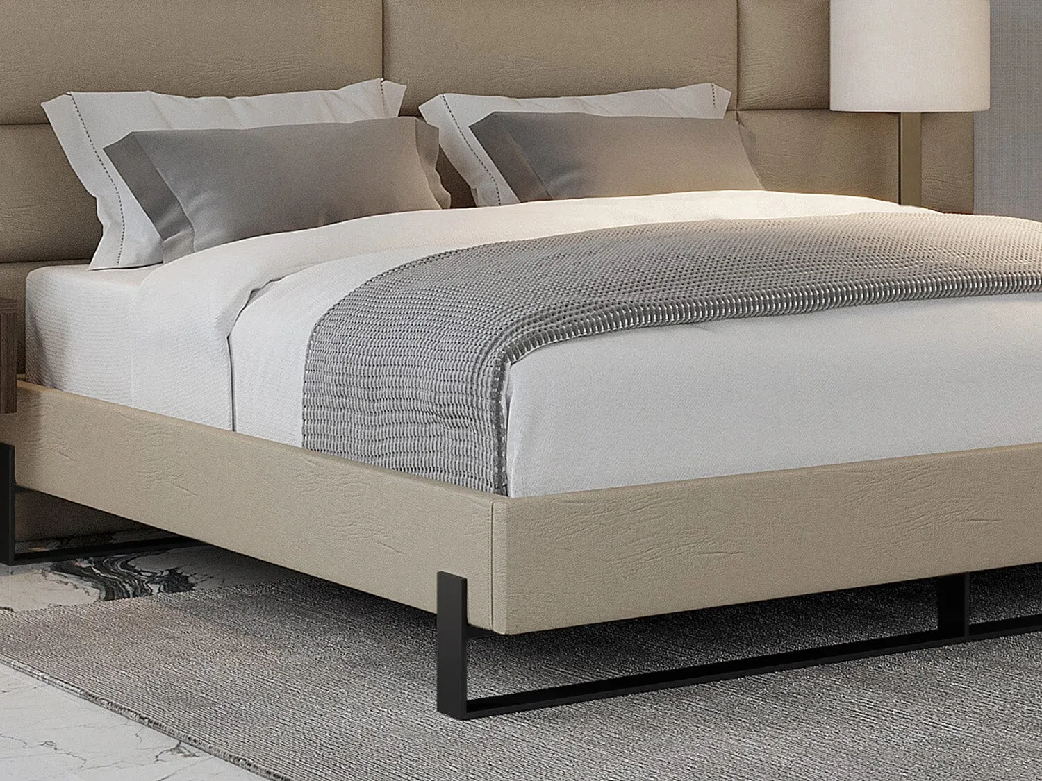 Vant Elevated Platform Bed Matte Black - California King Size