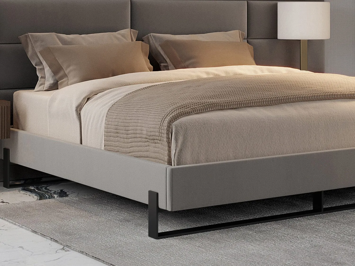 Vant Elevated Platform Bed Matte Black - California King Size