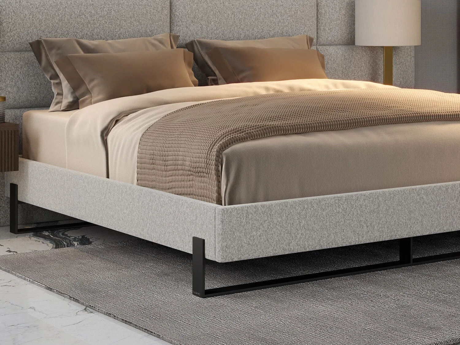 Vant Elevated Platform Bed Matte Black - California King Size