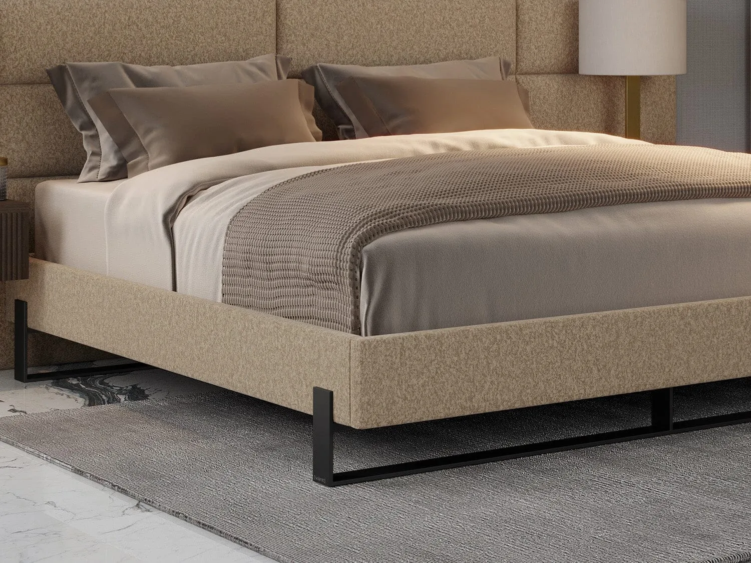 Vant Elevated Platform Bed Matte Black - California King Size