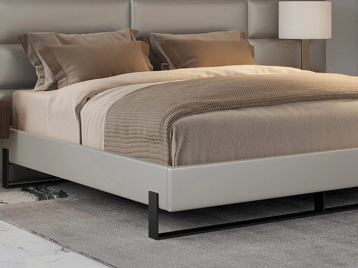 Vant Elevated Platform Bed Matte Black - California King Size