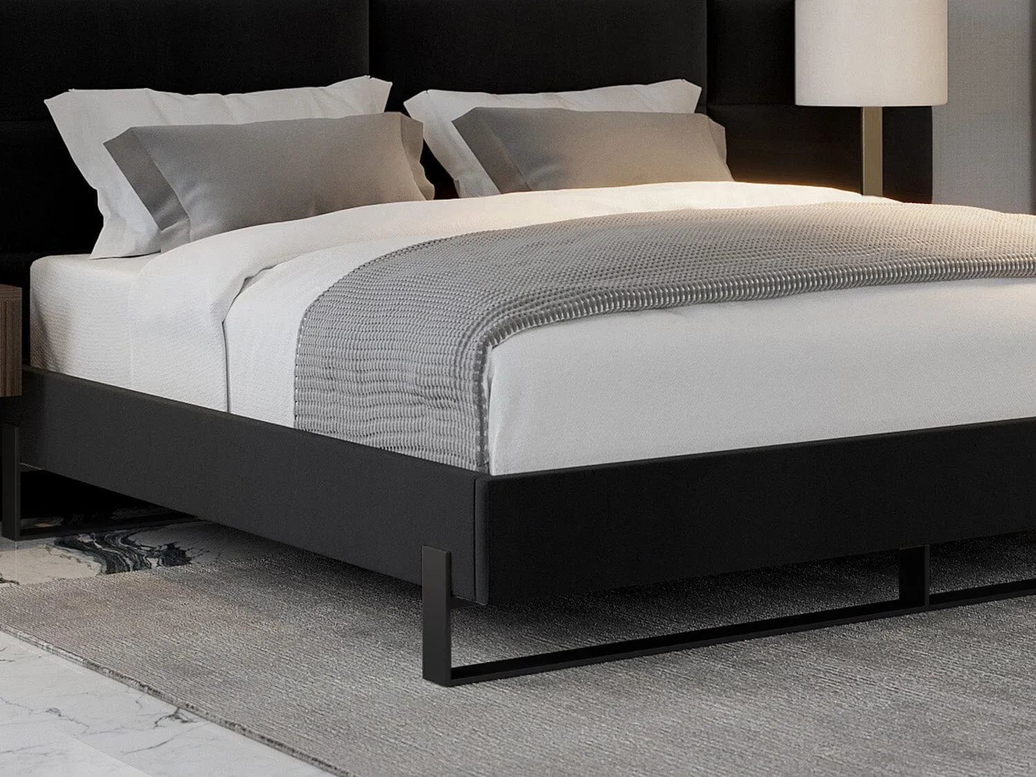 Vant Elevated Platform Bed Matte Black - California King Size