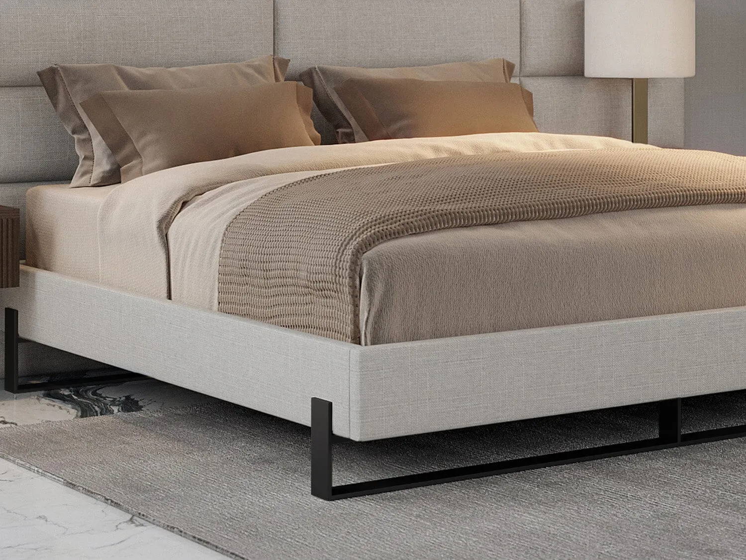 Vant Elevated Platform Bed Matte Black - California King Size