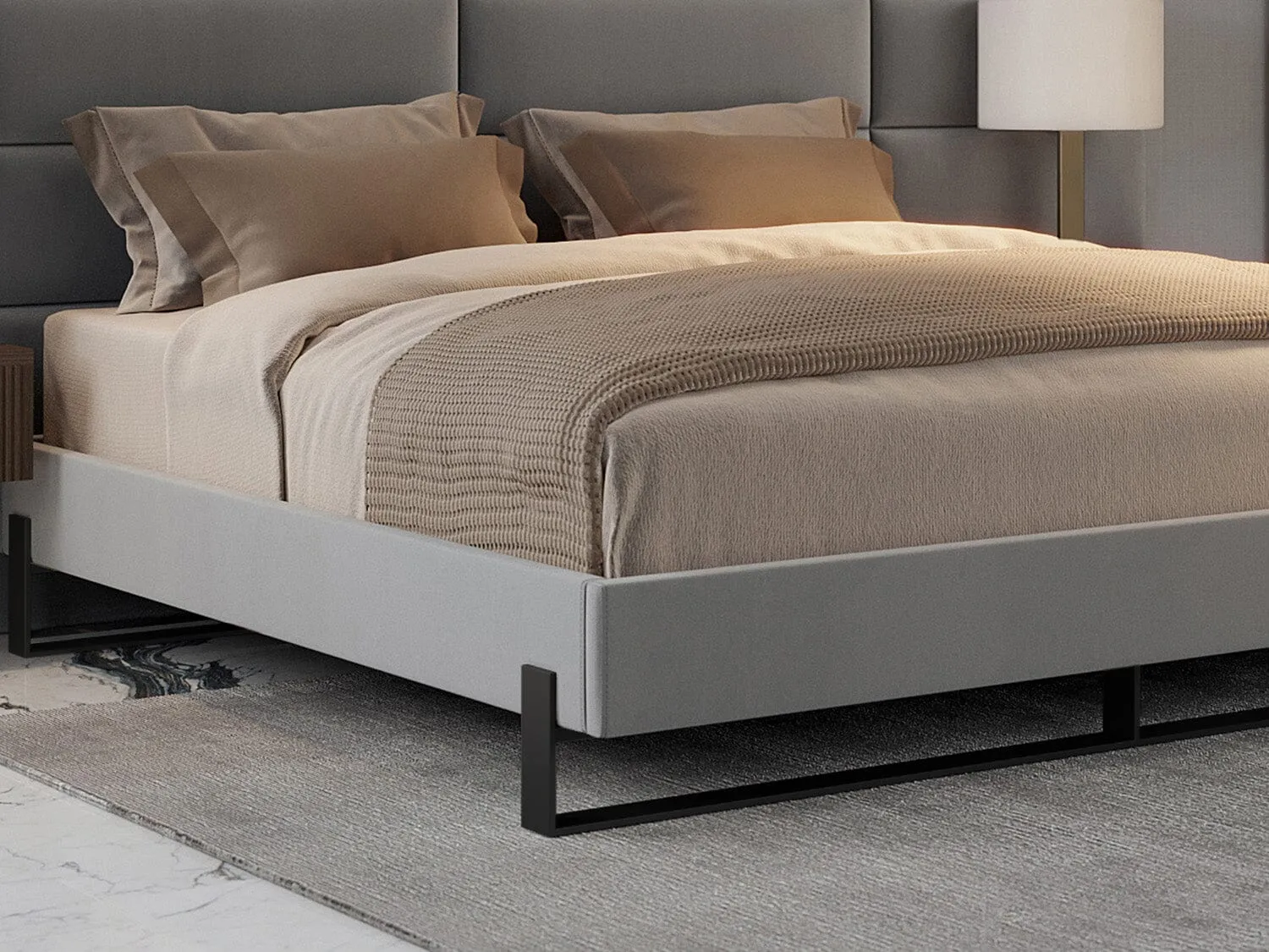 Vant Elevated Platform Bed Matte Black - California King Size