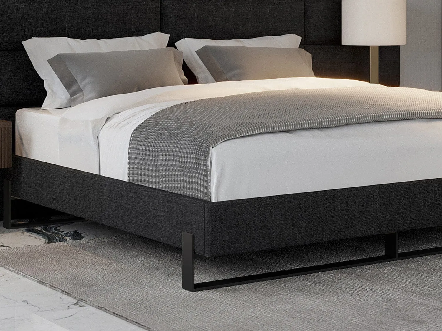 Vant Elevated Platform Bed Matte Black -Full Size