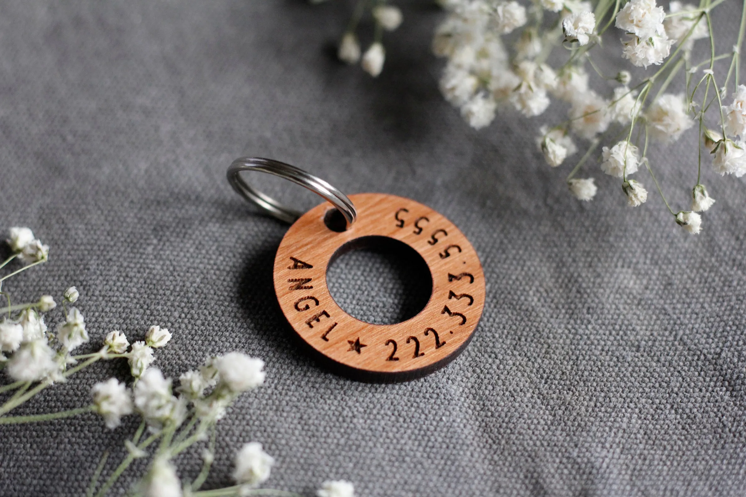 Washer Wooden Pet ID Tag